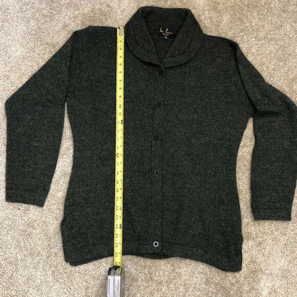Alpaca Knit Leo Pressi Sweater Mens‎ L Olive Green Collar Chunky Buttons Peru - Picture 5 of 5